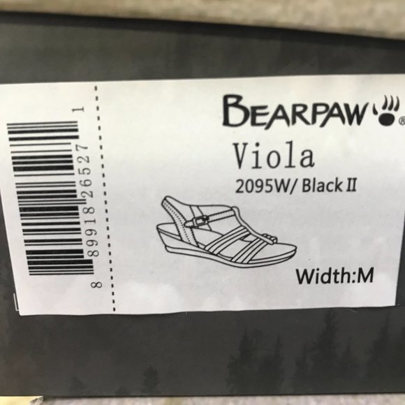 BEARPAW Viola Black Wedge Sandal New in Box - Picture 5 of 5